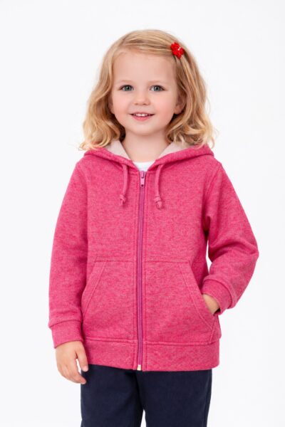 Hanorac fete roz cu sclipici Be You din bumbac cu glugă – fabricat în România