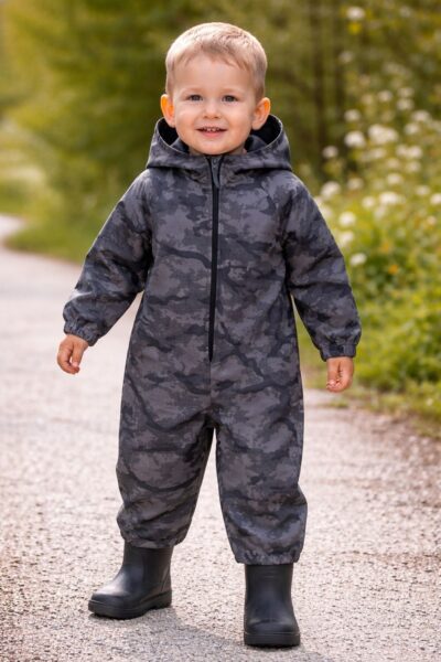 Salopetă softshell windproof  verde camuflaj