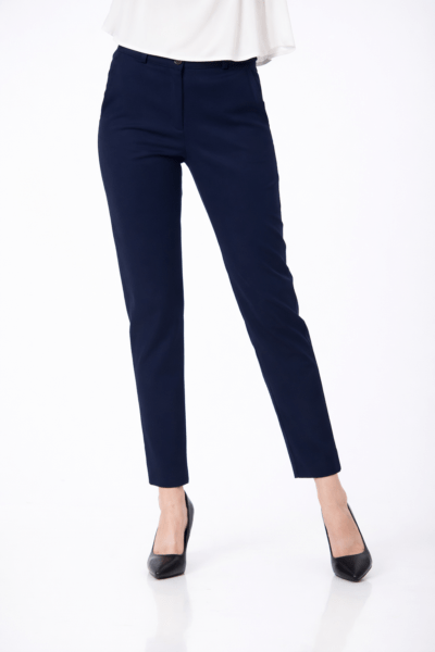 Pantaloni damă clasici din bumbac 100%, bleumarin | Be You