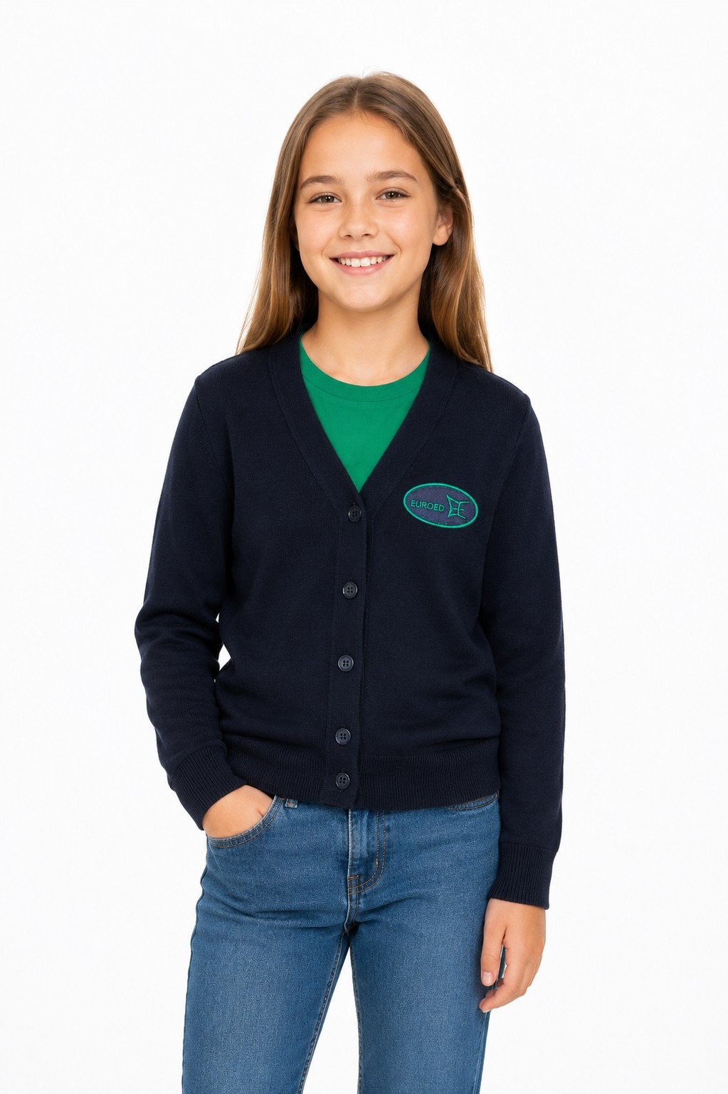 Cardigan bleumarin unisex Școala EuroEd Iași -primar